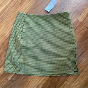 UO Yellow Plaid Mini Skirt